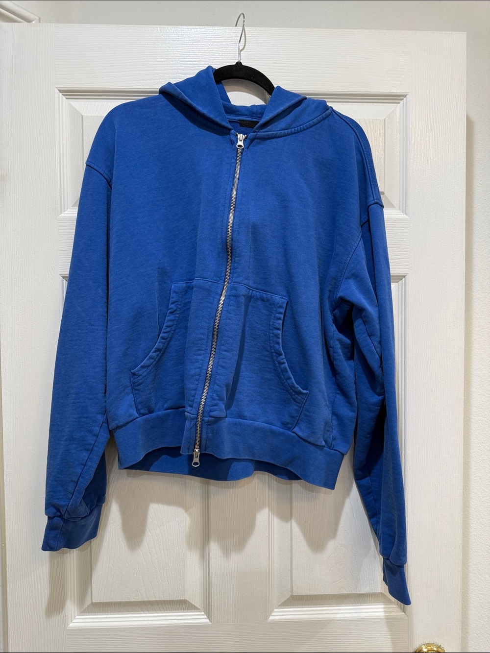 Zara Bright Blue Full-Zip Hoodie Jacket - Men